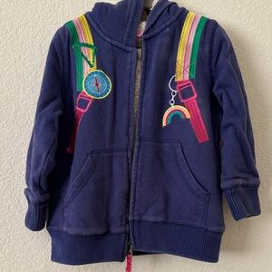 Mini Boden Purple Fleece-Lined Hoodie